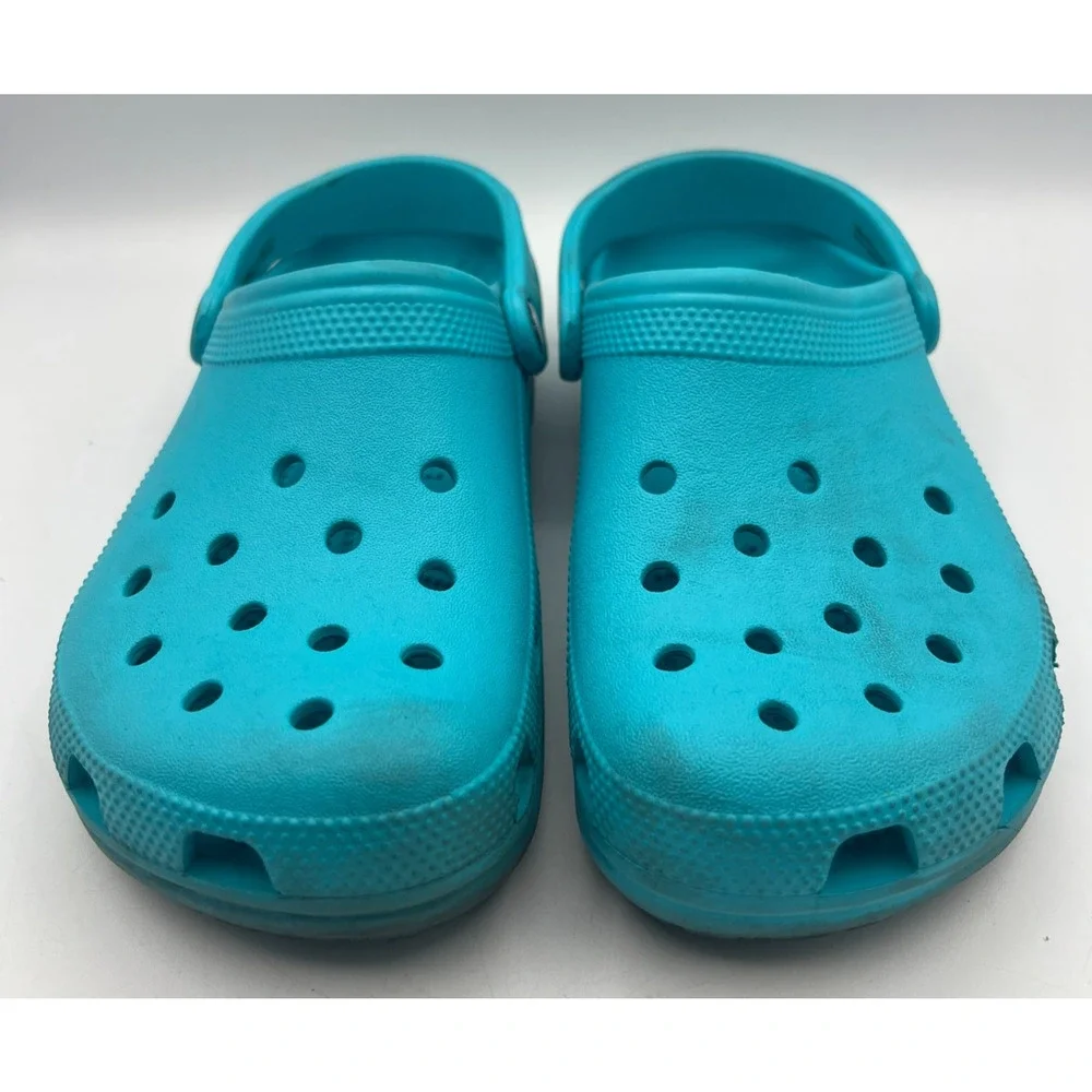 Crocs Classic Clog Mens 7 Womens 9 Turquoise Teal Slip On Water Shoes Comfort